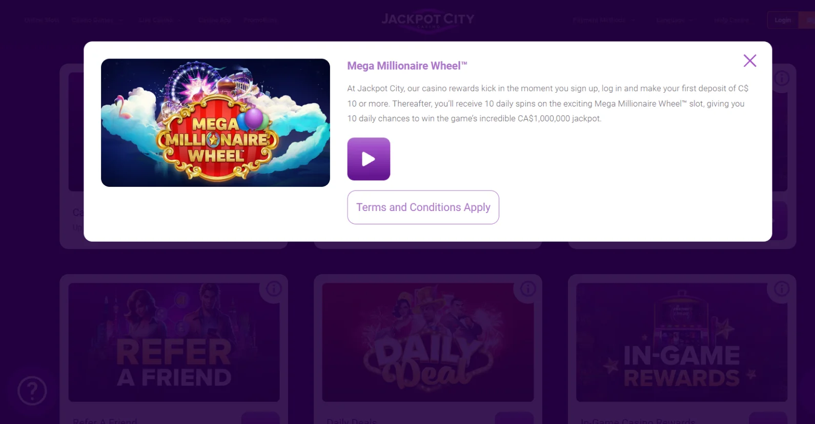 jackpot city casino voucher codes