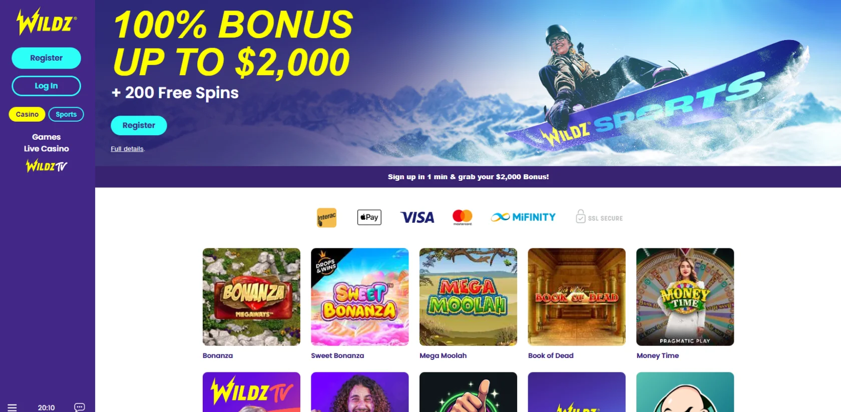 wildz casino bonus codes