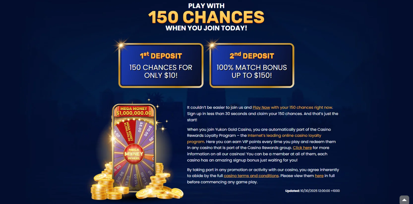 yukon gold casino bonuses